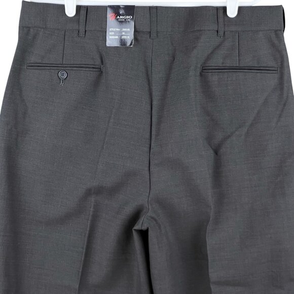 HARGIO Dress Line Men's Blend Wool Grey Dress Pants Size 38x34 Flat Front NWT - Picture 5 of 13